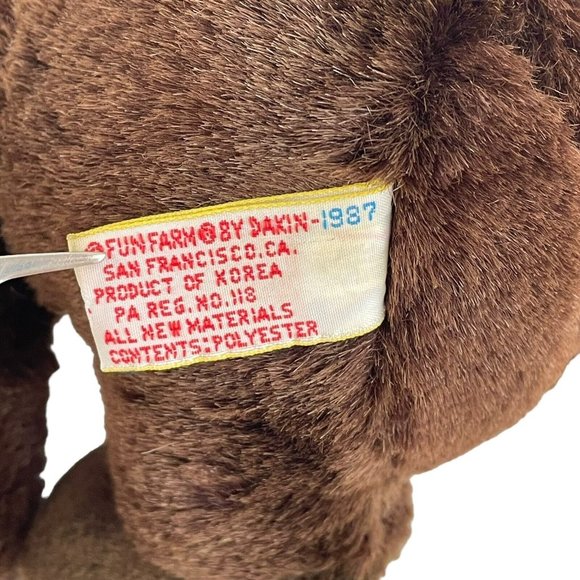 Vintage Dakin Gorilla 8" Plush Monkey Stuffed Animal Toy 1987 Dark Brown - Picture 7 of 7